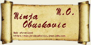 Minja Obušković vizit kartica